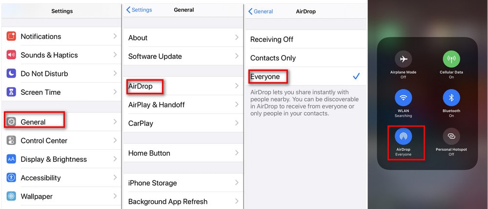 enable airdrop on iphone