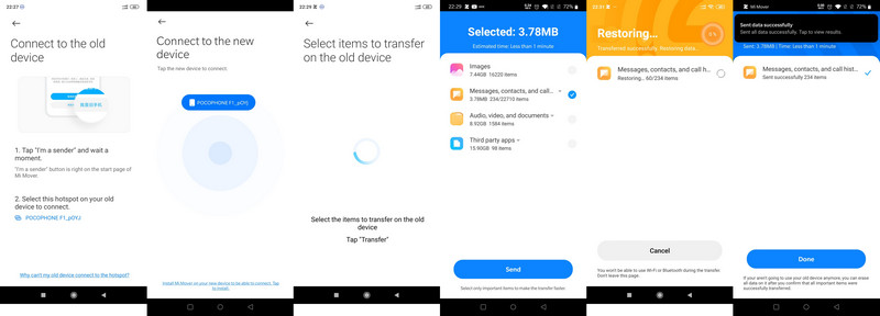 transfer data to redmi note 9 via xiaomi mover