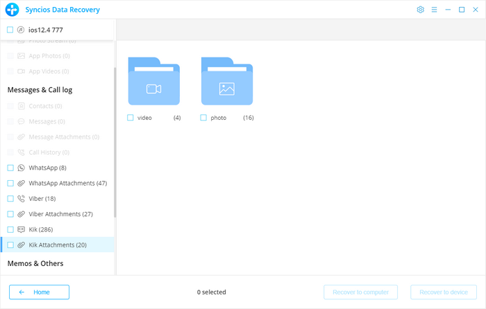 syncios data recovery login