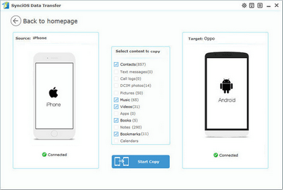 iPhone to OPPO R11/R11 Plus transfer