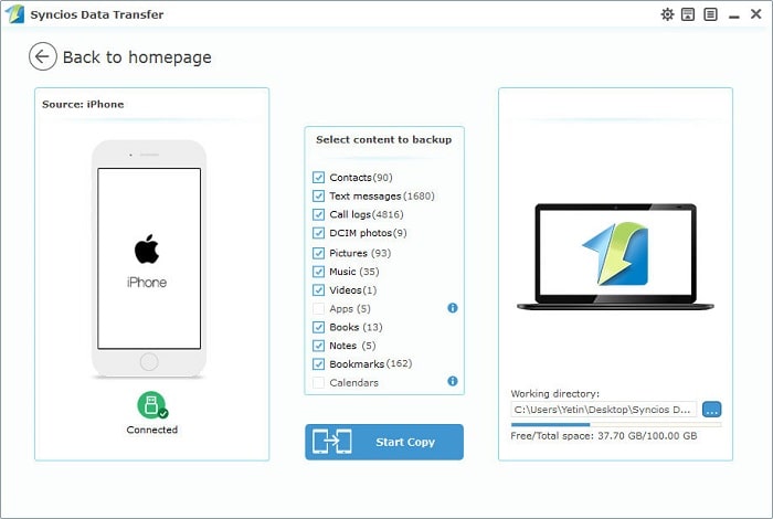 transfer iPhone data to PC