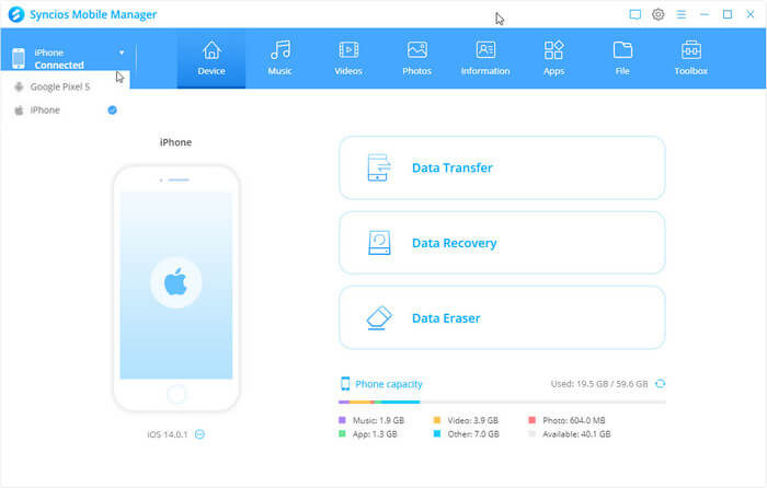 syncios free android manager