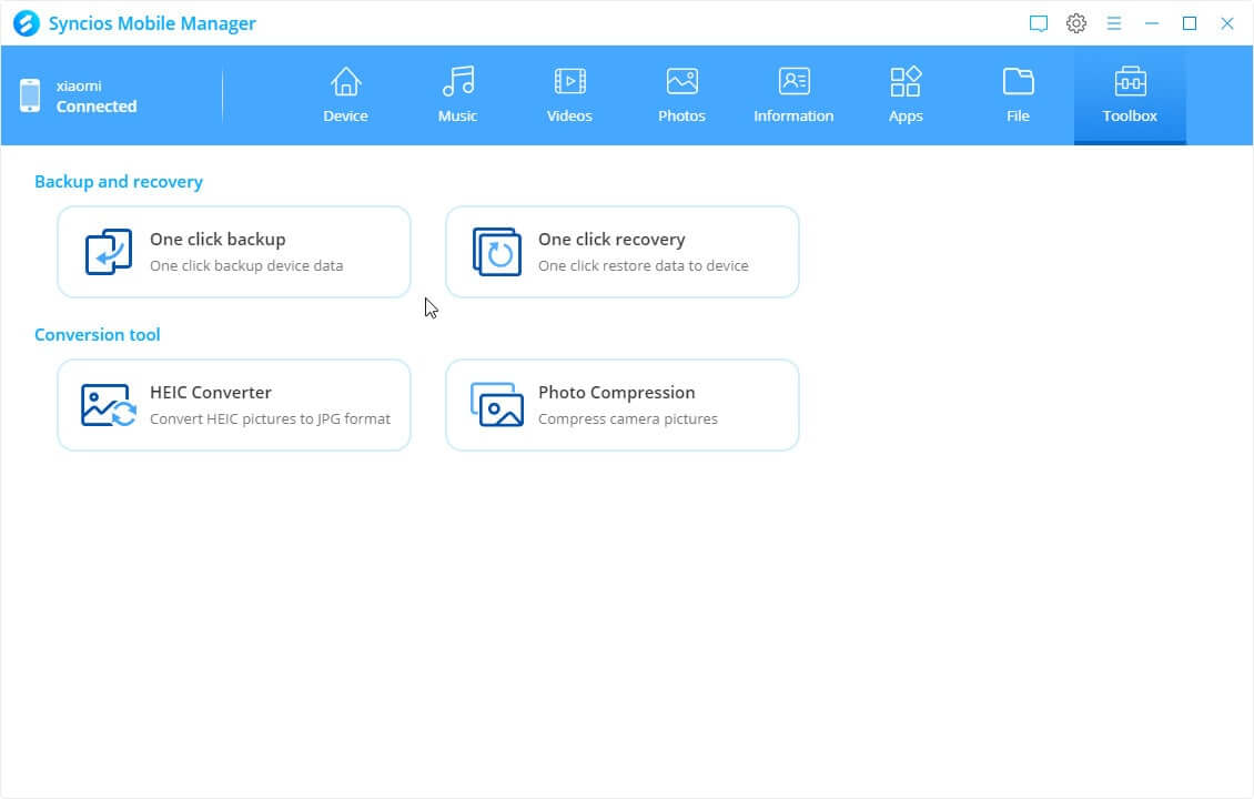 one-click backup mobile data to pc