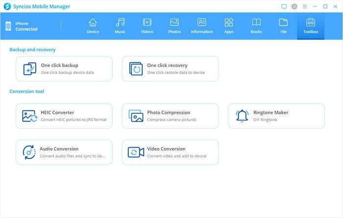 one-click backup and restore function