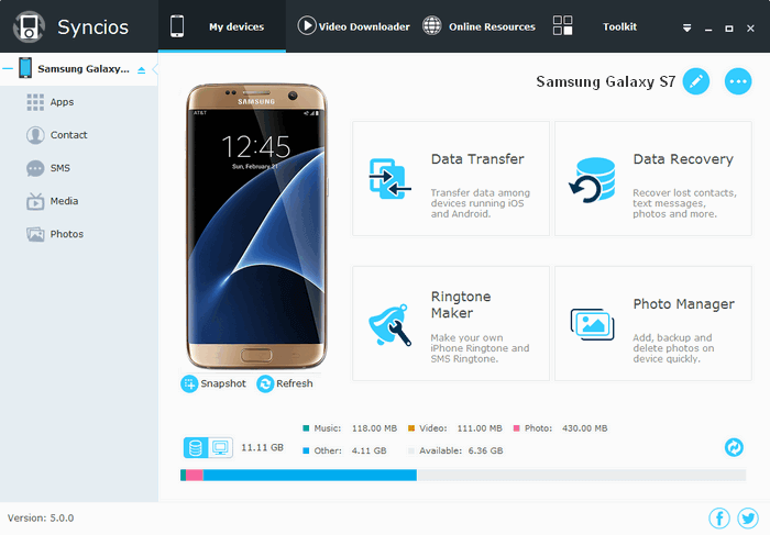 Transfer pictures from samsung 7 to computer