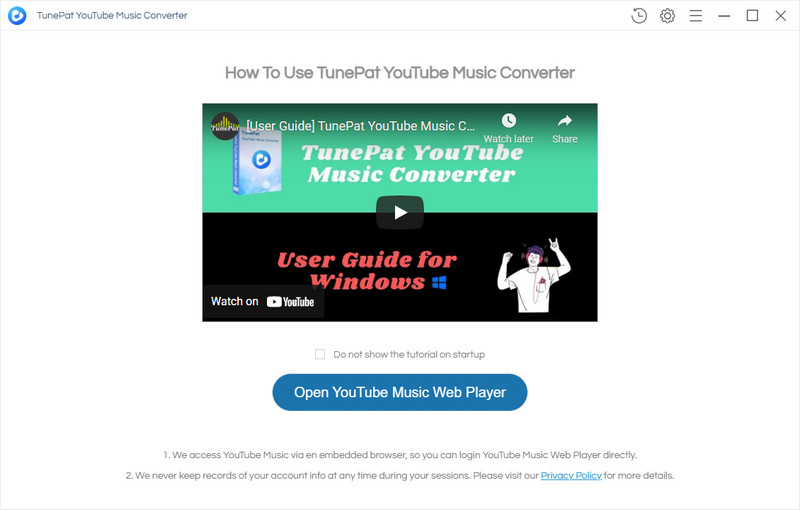 access youtube music web player